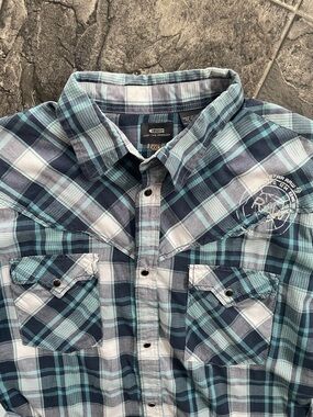 G-STAR RAW Men's Urban Plaid Snap-Button Western Style Rodeo Soft Cotton Shirt